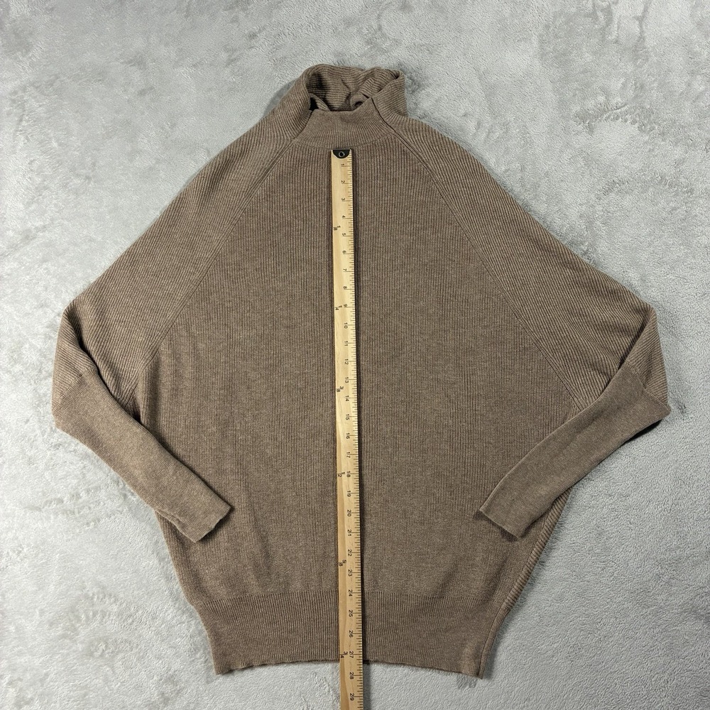 AllSaints Ridley Funnel Neck Wool Cashmere Sweater Toffee Brown Women M Minimal - Picture 6 of 8